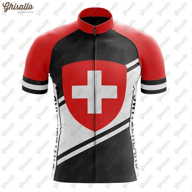 Switzerland Cycling Jersey | Swiss Bike Team Shirt | Summer Short Sleeve PRO FIT