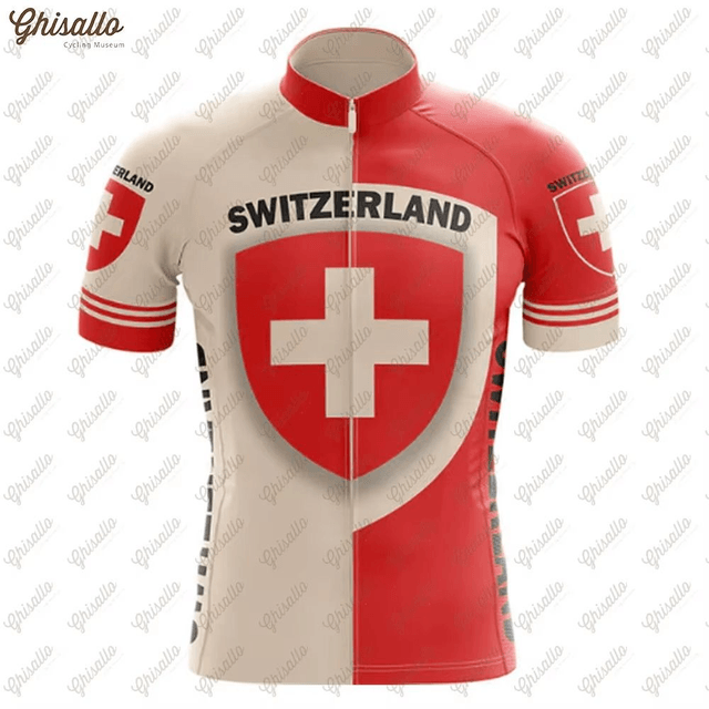 Switzerland Cycling Jersey | Swiss Bike Team Shirt | Summer Short Sleeve PRO FIT