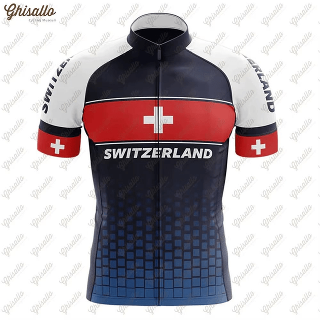 Switzerland Cycling Jersey | Swiss Bike Team Shirt | Summer Short Sleeve PRO FIT