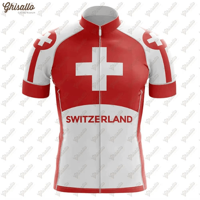 Switzerland Cycling Jersey | Swiss Bike Team Shirt | Summer Short Sleeve PRO FIT