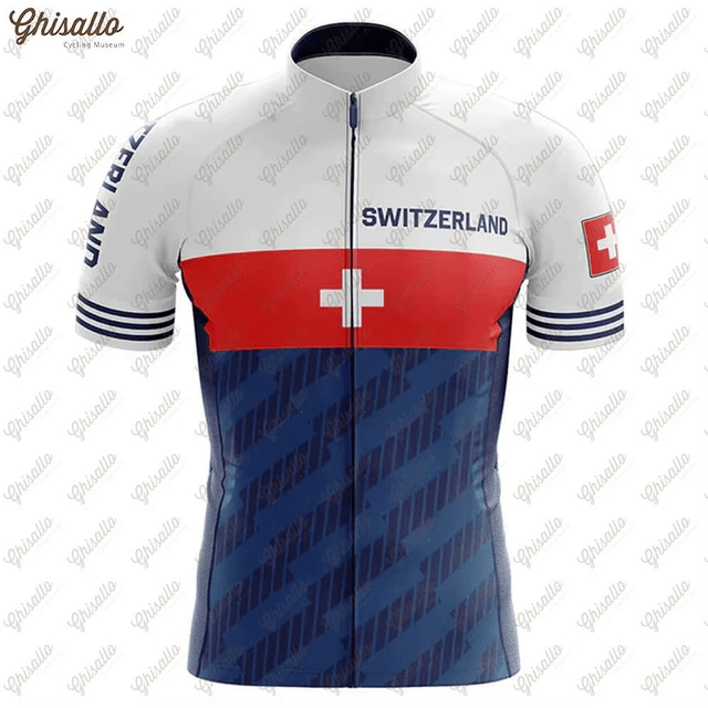 Switzerland Cycling Jersey | Swiss Bike Team Shirt | Summer Short Sleeve PRO FIT