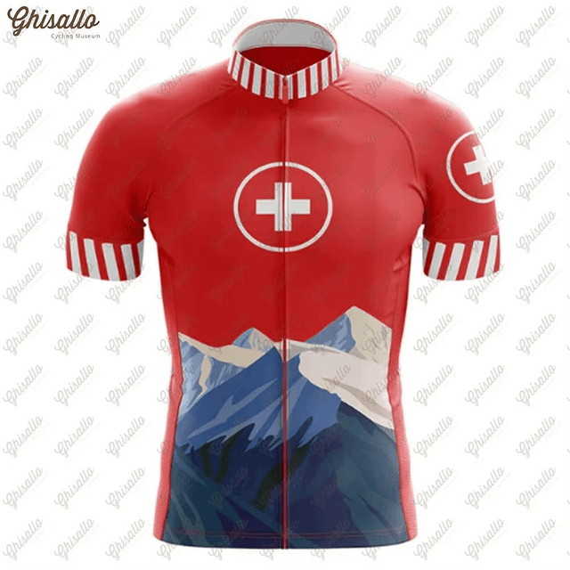 Switzerland Cycling Jersey | Swiss Bike Team Shirt | Summer Short Sleeve PRO FIT