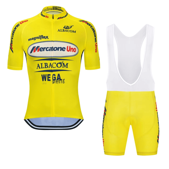 Pantani Cycling Kit Jersey | Mercatone Uno Bike Team Shirt | Summer Short Sleeve PRO FIT