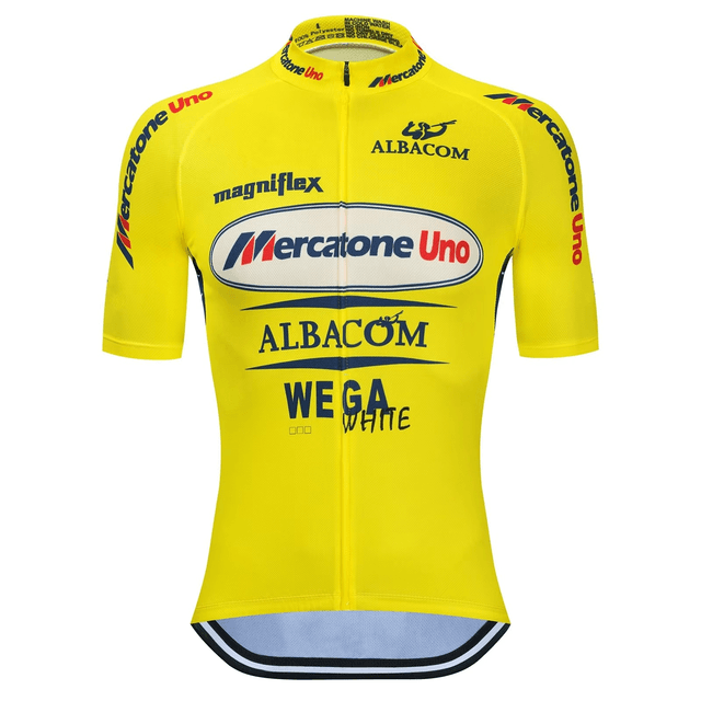 Pantani Cycling Kit Jersey | Mercatone Uno Bike Team Shirt | Summer Short Sleeve PRO FIT