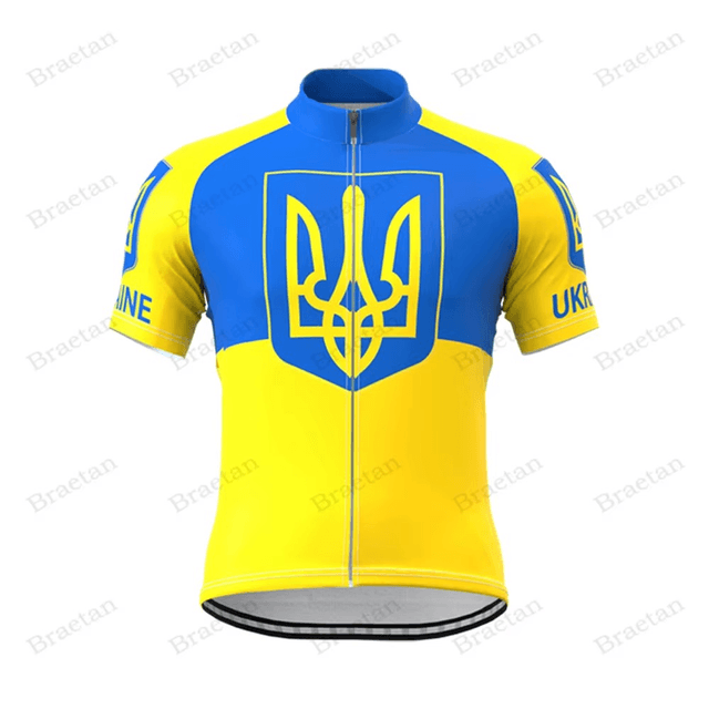 Ukraine Cycling Kit Jersey | Ukranian Bike Team Shirt | Summer Short Sleeve PRO FIT