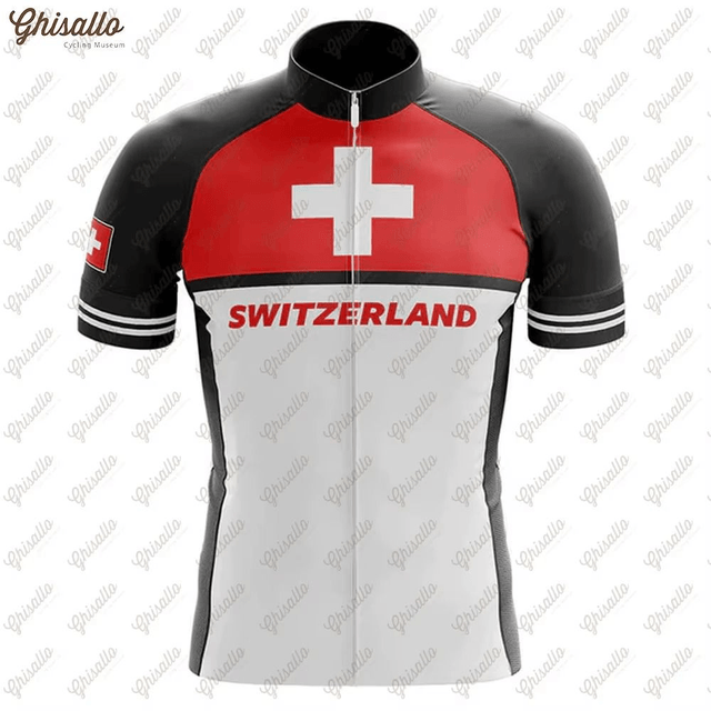 Switzerland Cycling Jersey | Swiss Bike Team Shirt | Summer Short Sleeve PRO FIT