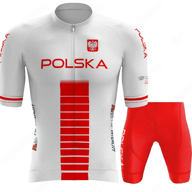 Poland Cycling Kit Jersey | Polish Bike Team Shirt | Summer Short Sleeve PRO FIT