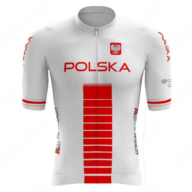 Poland Cycling Kit Jersey | Polish Bike Team Shirt | Summer Short Sleeve PRO FIT
